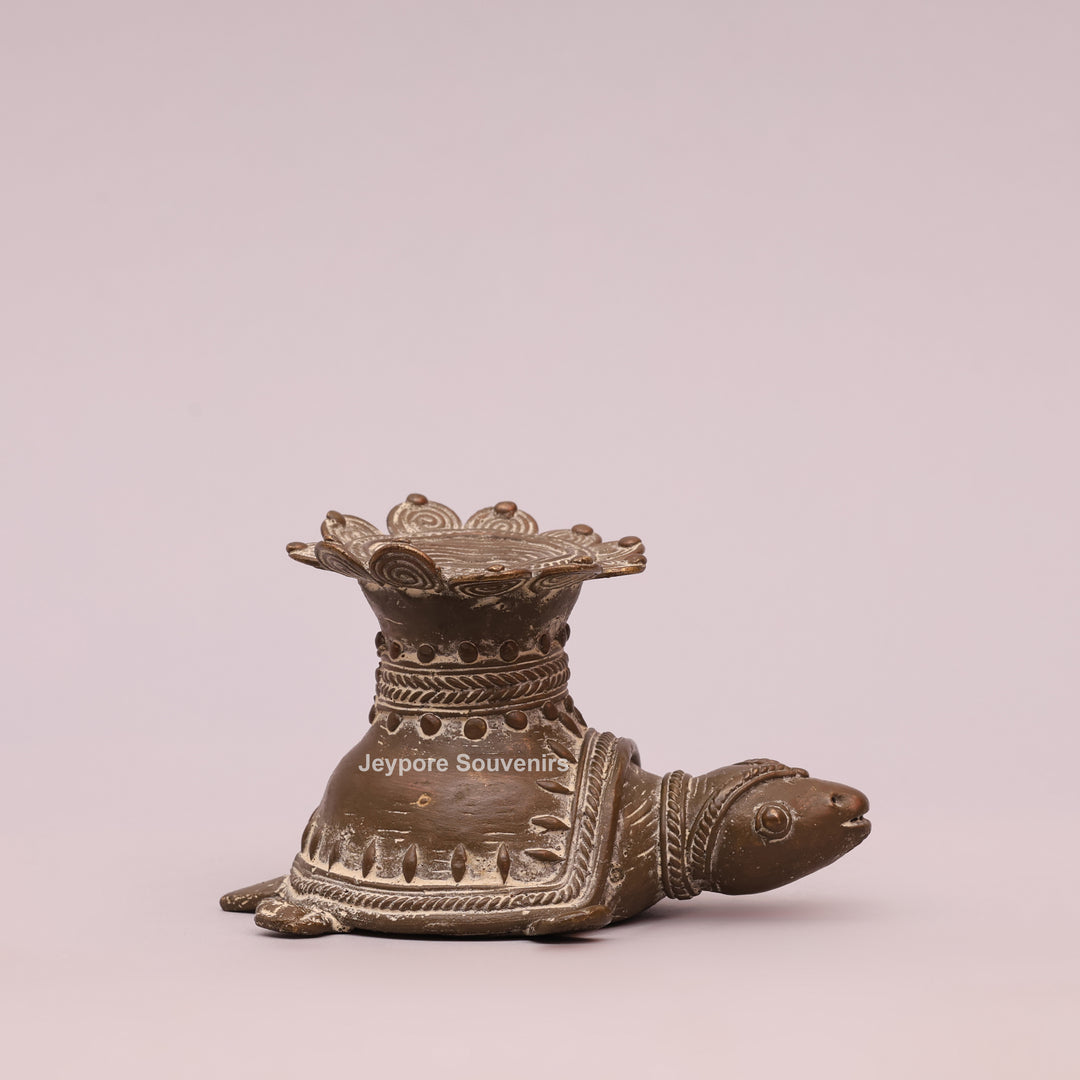 Handcrafted Dhokra Brass turtle sculpture