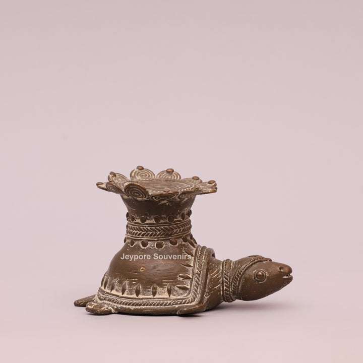 Handcrafted Dhokra Brass turtle sculpture