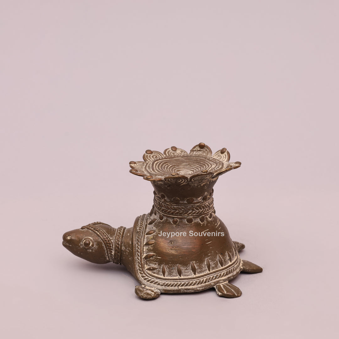 Handcrafted Dhokra Brass turtle sculpture