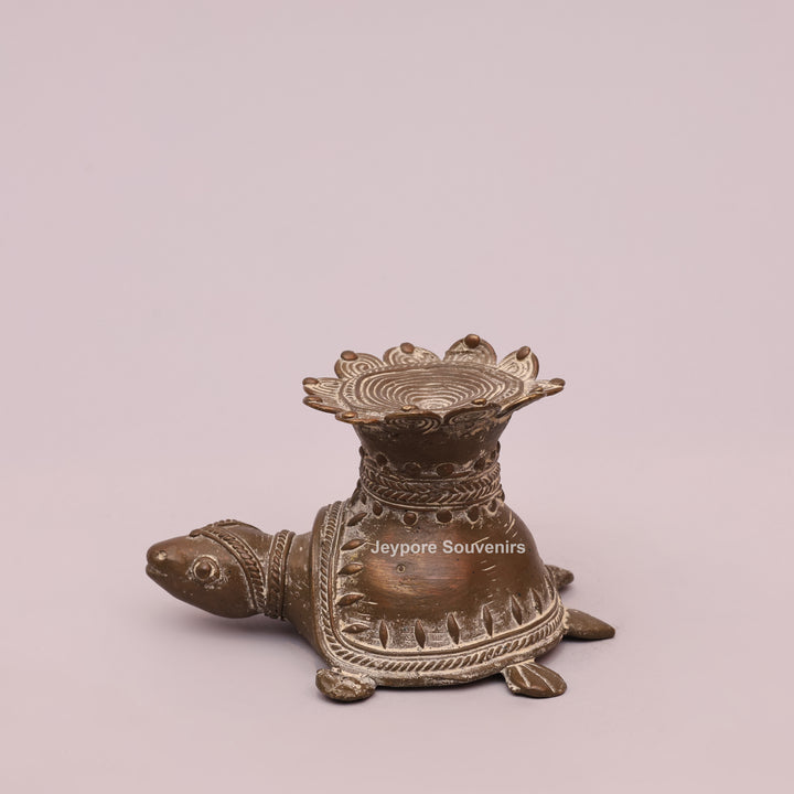 Handcrafted Dhokra Brass turtle sculpture