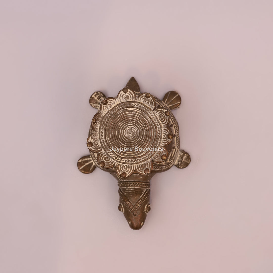 Handcrafted Dhokra Brass turtle sculpture
