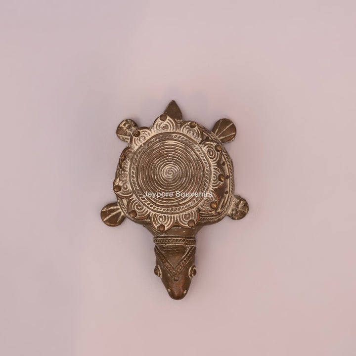 Handcrafted Dhokra Brass turtle sculpture