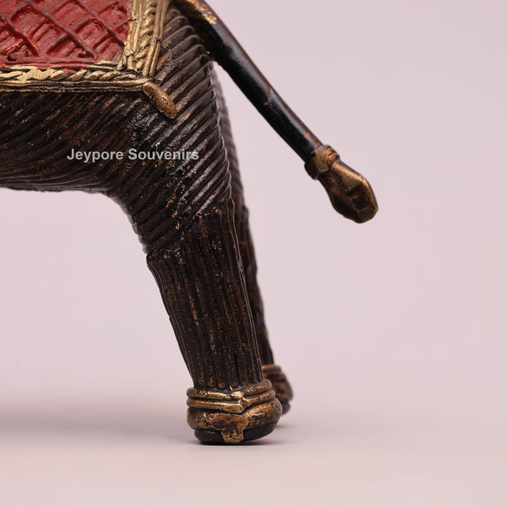 Handcrafted Elephant with Tribal Rider – Dhokra Brass Sculpture