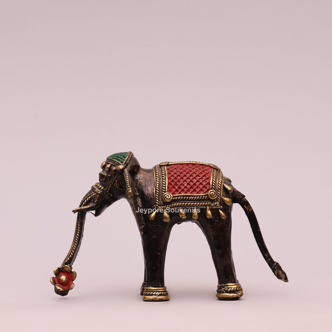 Antique Dhokra Art Decorative Elephant Brass Statue