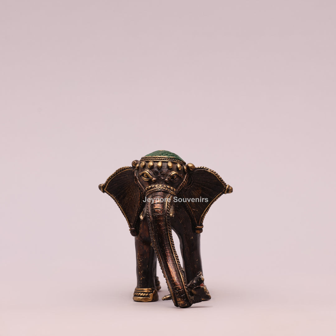 Antique Dhokra Art Decorative Elephant Brass Statue