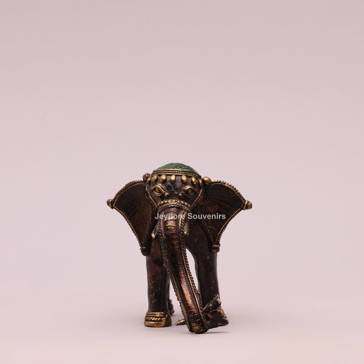 Antique Dhokra Art Decorative Elephant Brass Statue