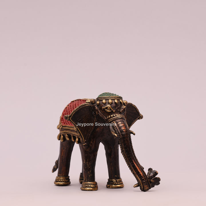 Antique Dhokra Art Decorative Elephant Brass Statue