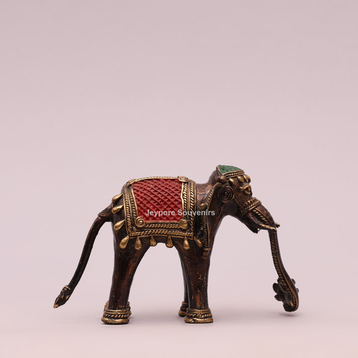 Antique Dhokra Art Decorative Elephant Brass Statue