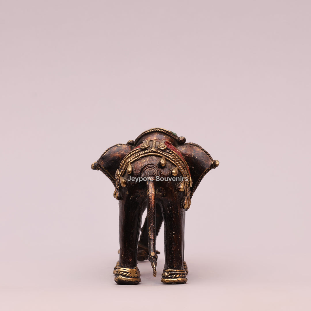 Antique Dhokra Art Decorative Elephant Brass Statue