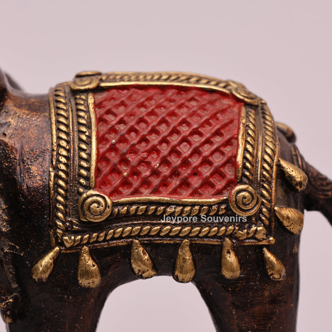 Antique Dhokra Art Decorative Elephant Brass Statue