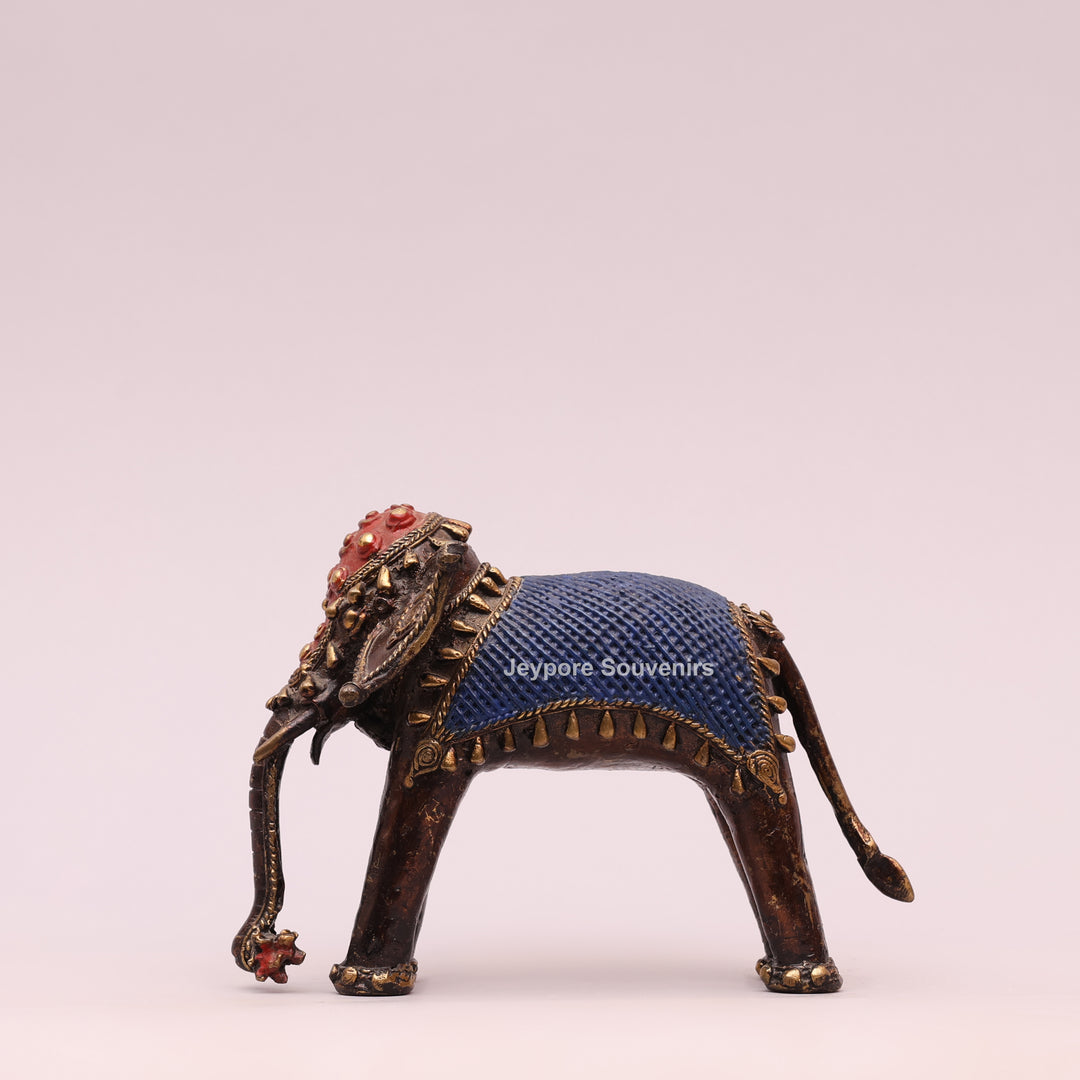 Handcrafted Dhokra Art Brass Elephant Sculpture