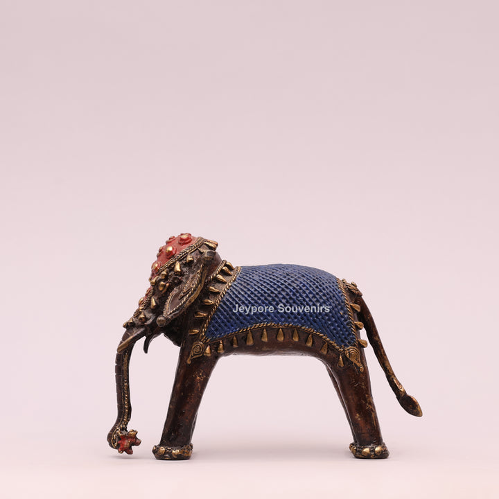 Handcrafted Dhokra Art Brass Elephant Sculpture