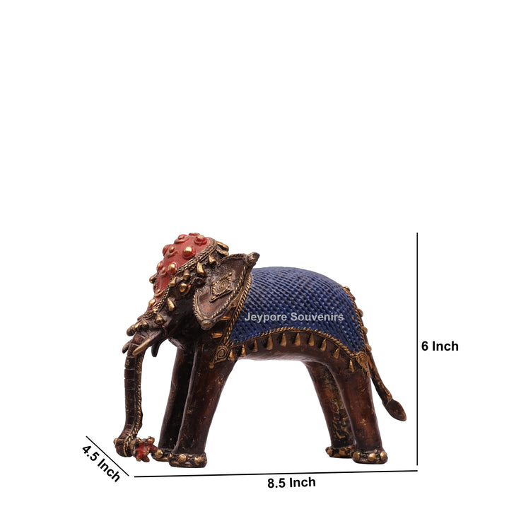 Handcrafted Dhokra Art Brass Elephant Sculpture