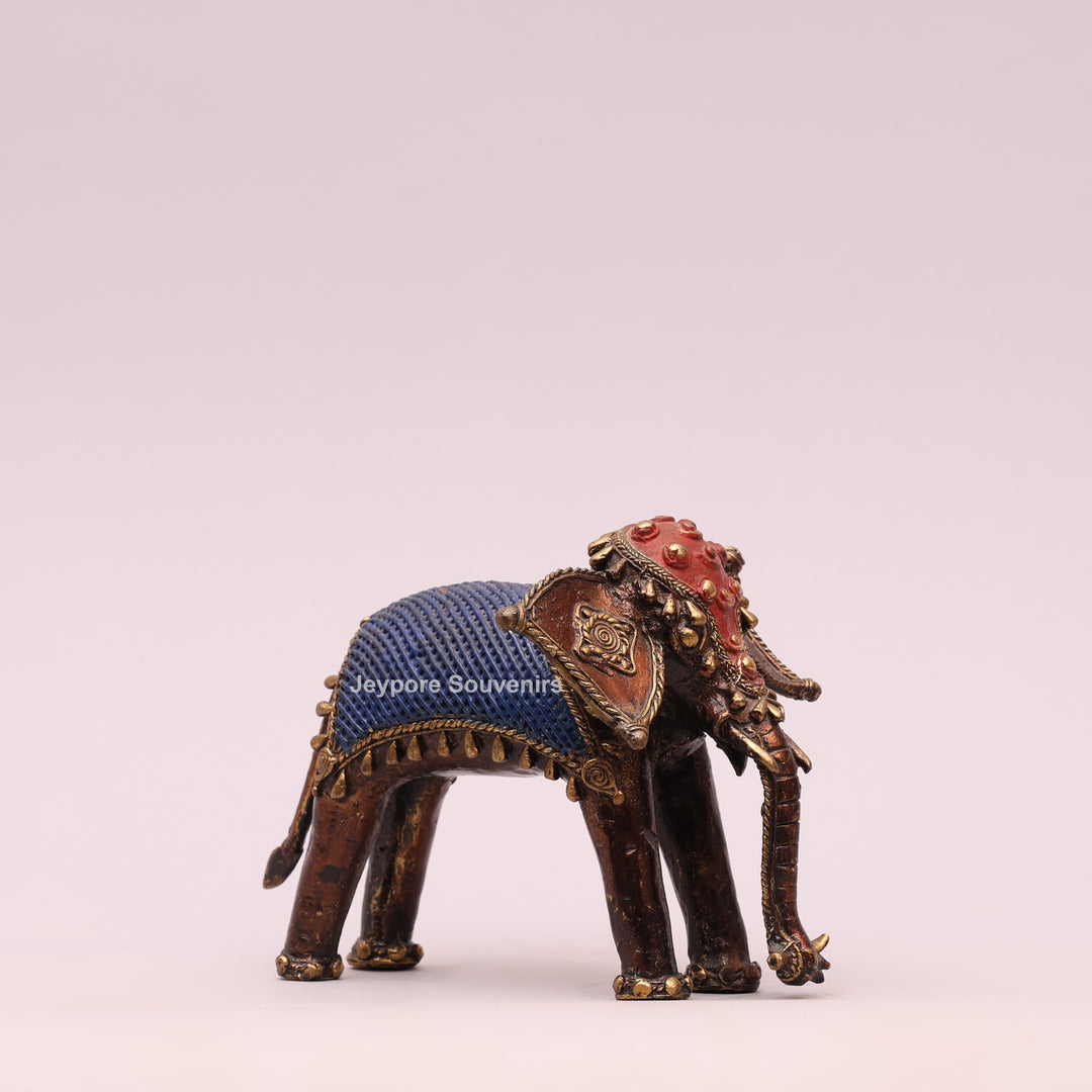 Handcrafted Dhokra Art Brass Elephant Sculpture
