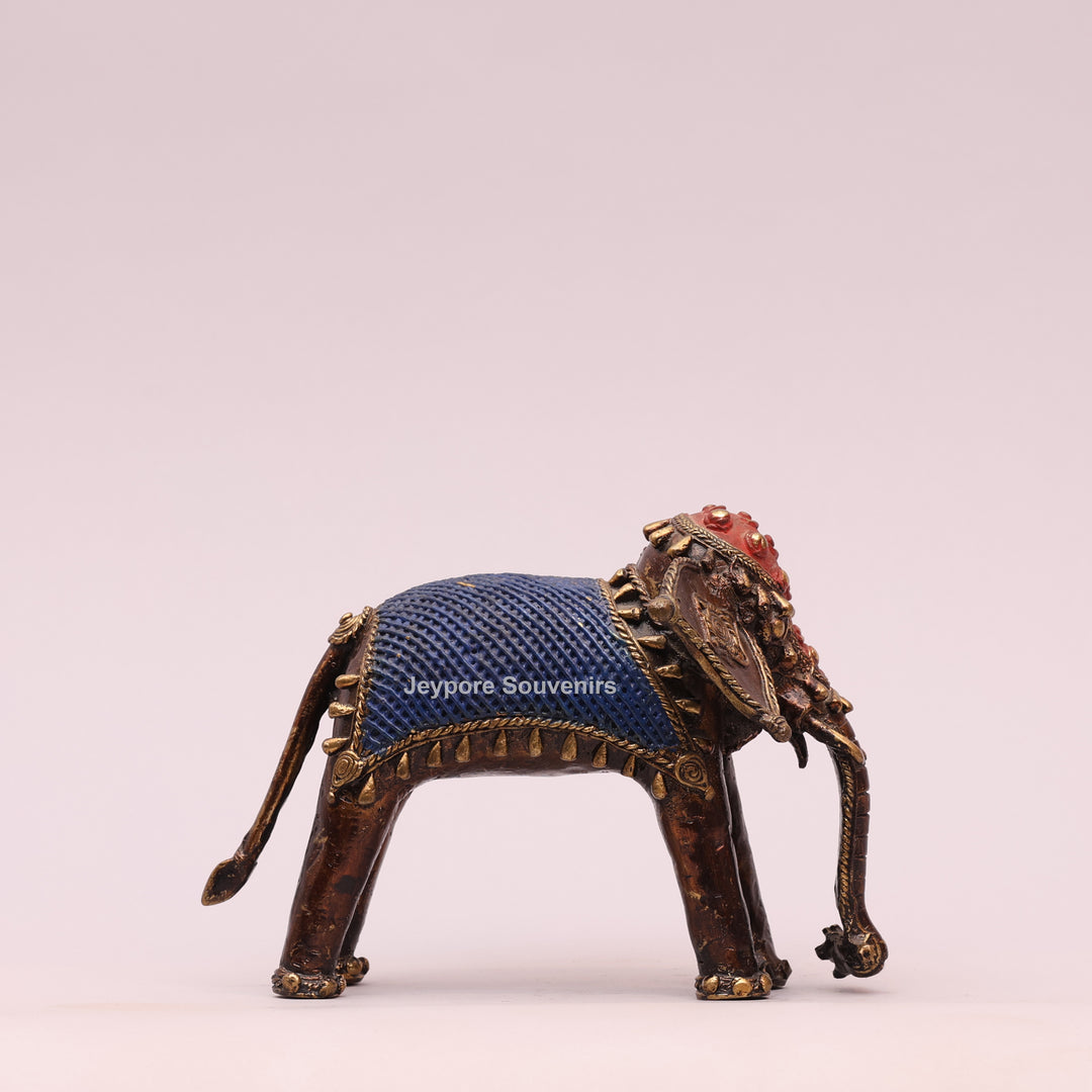 Handcrafted Dhokra Art Brass Elephant Sculpture