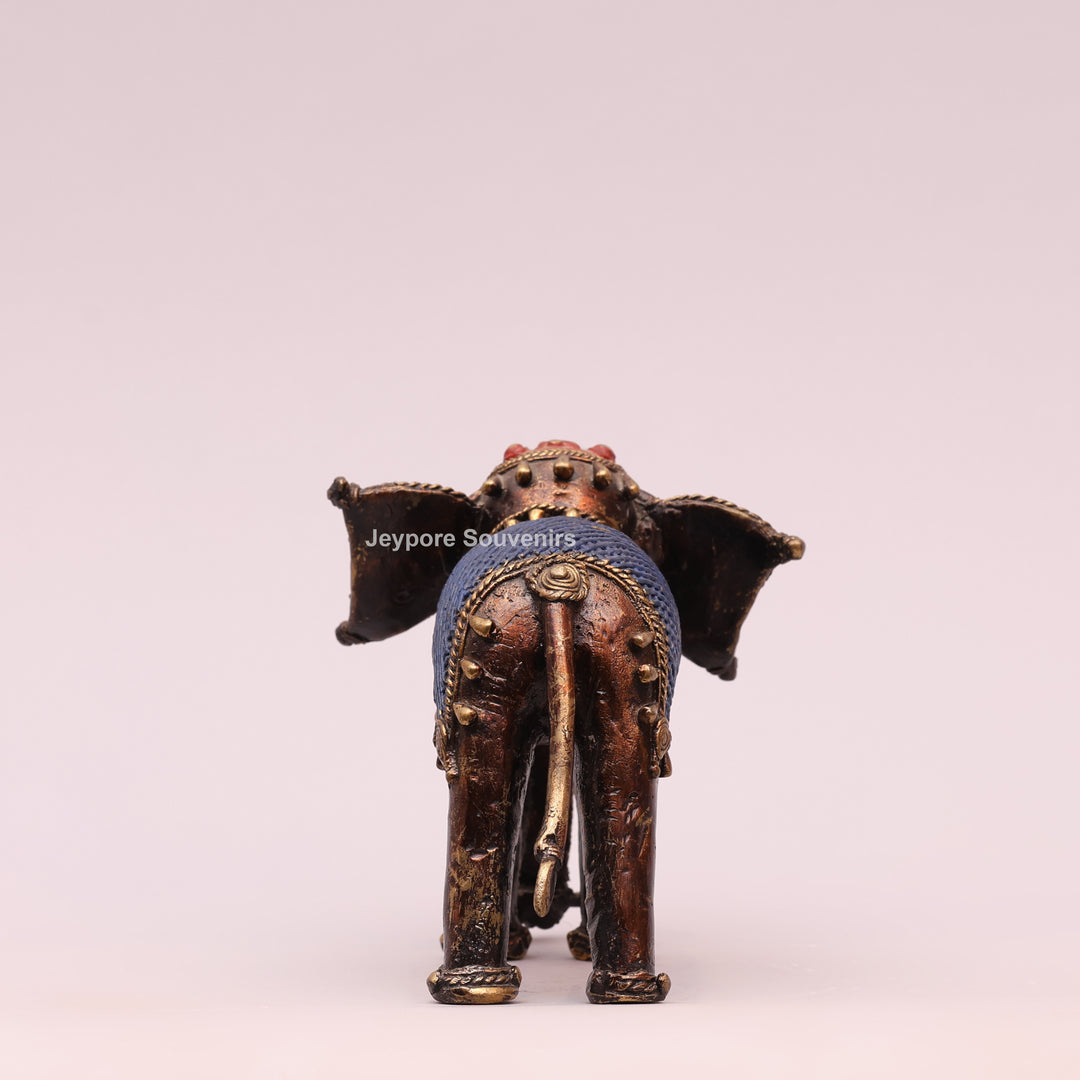 Handcrafted Dhokra Art Brass Elephant Sculpture
