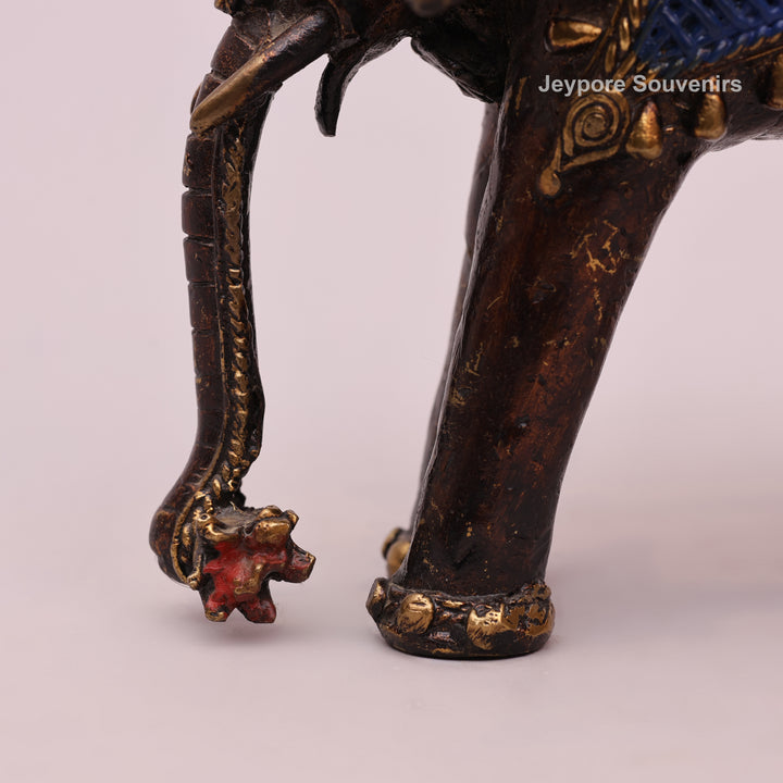 Handcrafted Dhokra Art Brass Elephant Sculpture