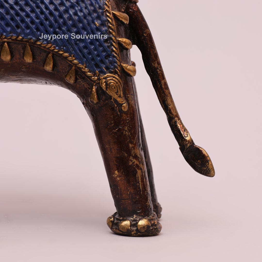 Handcrafted Dhokra Art Brass Elephant Sculpture