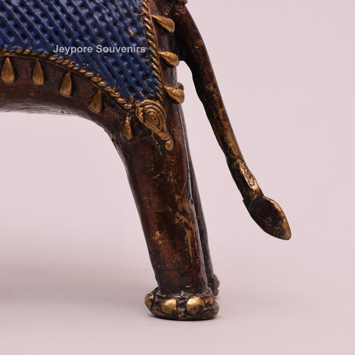 Handcrafted Dhokra Art Brass Elephant Sculpture
