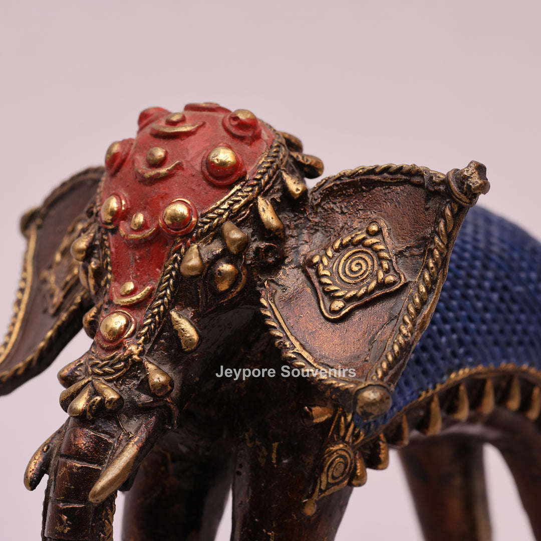 Handcrafted Dhokra Art Brass Elephant Sculpture