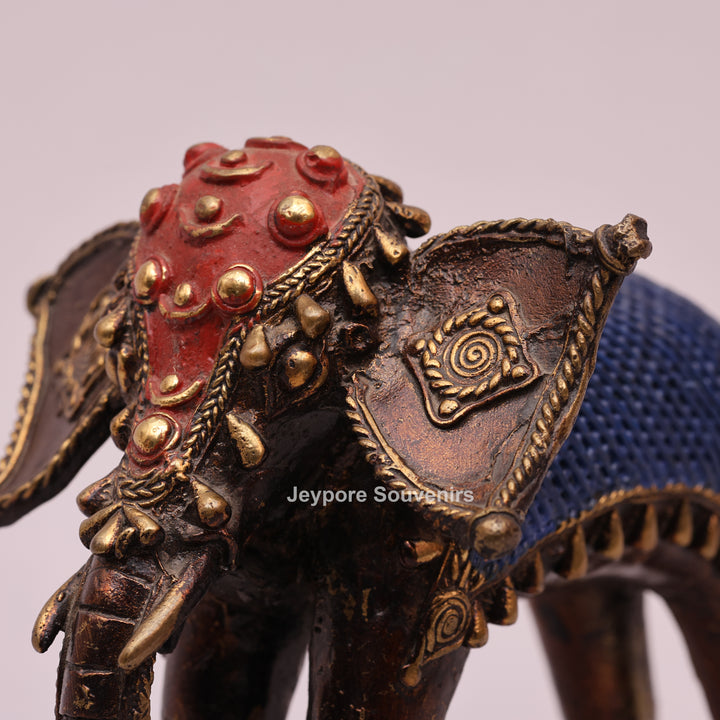 Handcrafted Dhokra Art Brass Elephant Sculpture