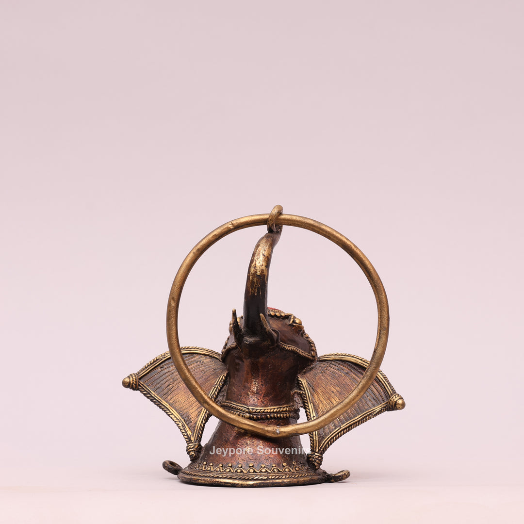 Brass Elephant Head Sculpture Dhokra Art