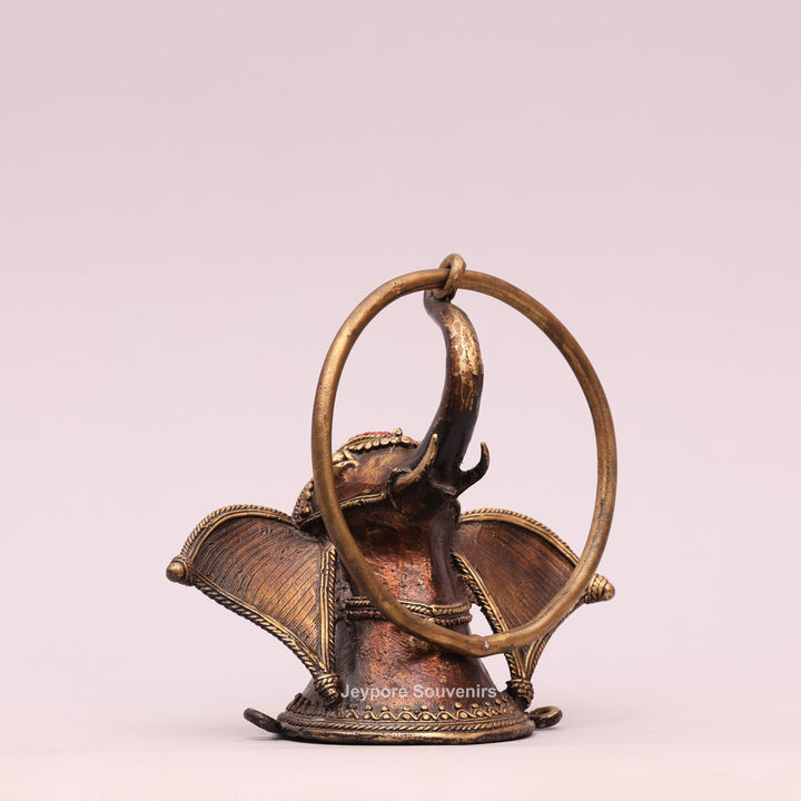 Brass Elephant Head Sculpture Dhokra Art