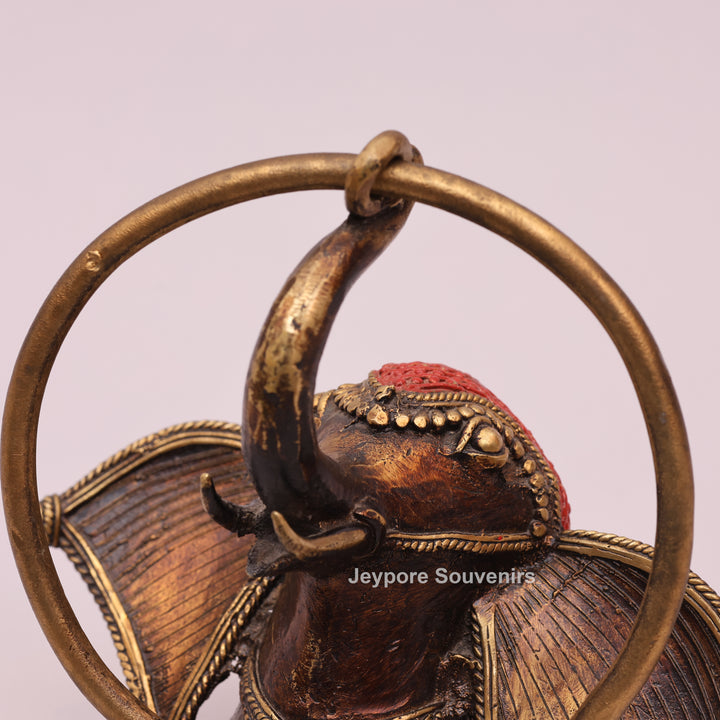Brass Elephant Head Sculpture Dhokra Art