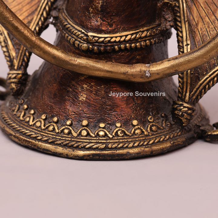 Brass Elephant Head Sculpture Dhokra Art