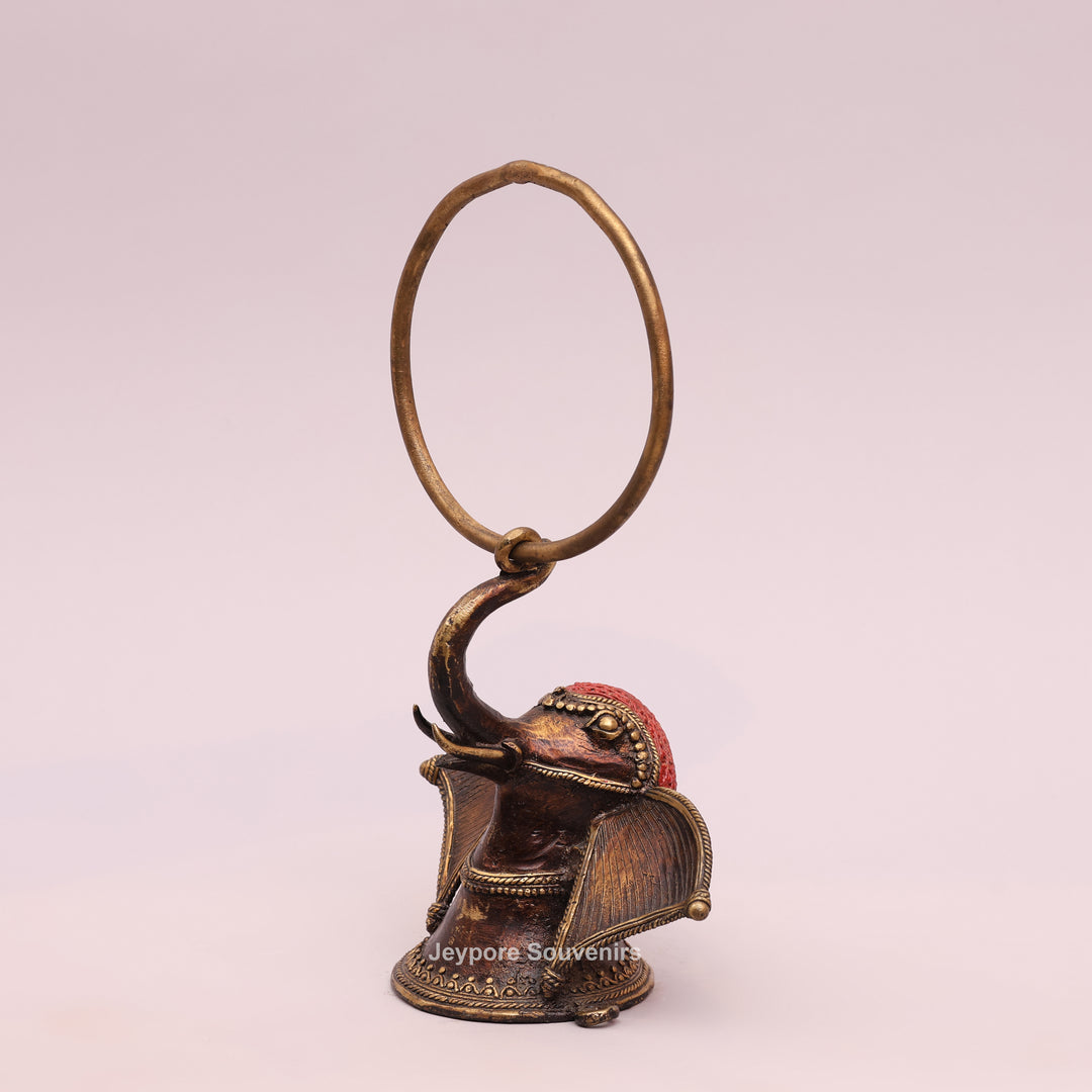 Brass Elephant Head Sculpture Dhokra Art