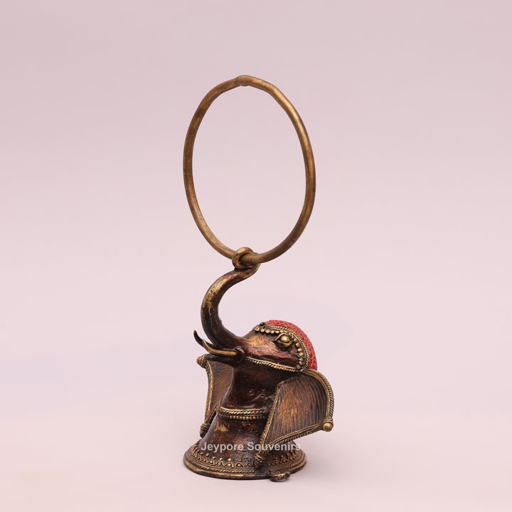 Brass Elephant Head Sculpture Dhokra Art