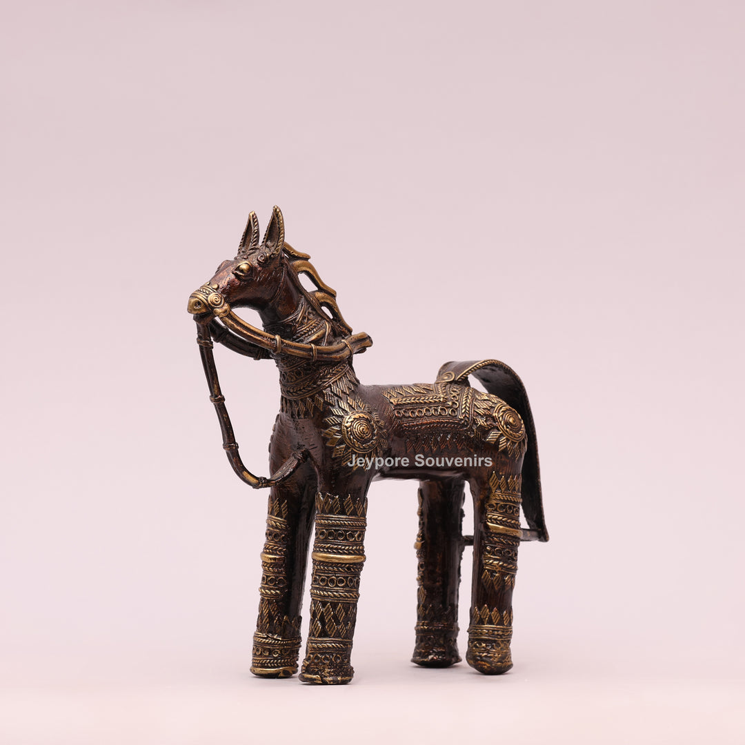 Handcrafted Decorative Horse Brass statue | Dhokra Art