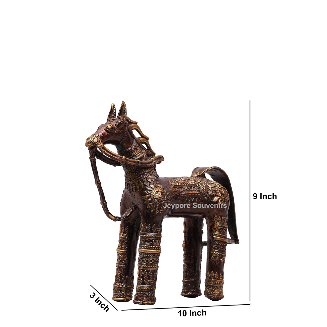 Handcrafted Decorative Horse Brass statue | Dhokra Art