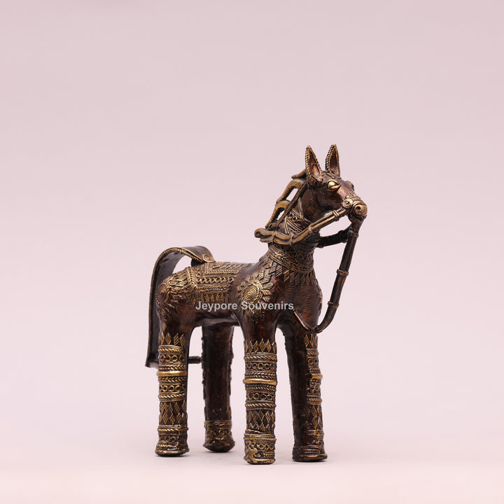 Handcrafted Decorative Horse Brass statue | Dhokra Art