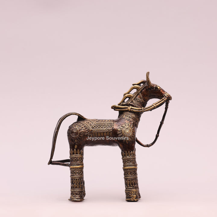 Handcrafted Decorative Horse Brass statue | Dhokra Art
