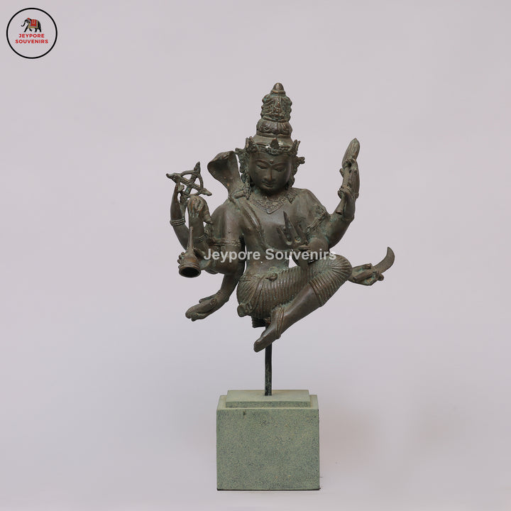 Handcrafted Bronze Dancing Lord Shiva Sculpture on Display Base