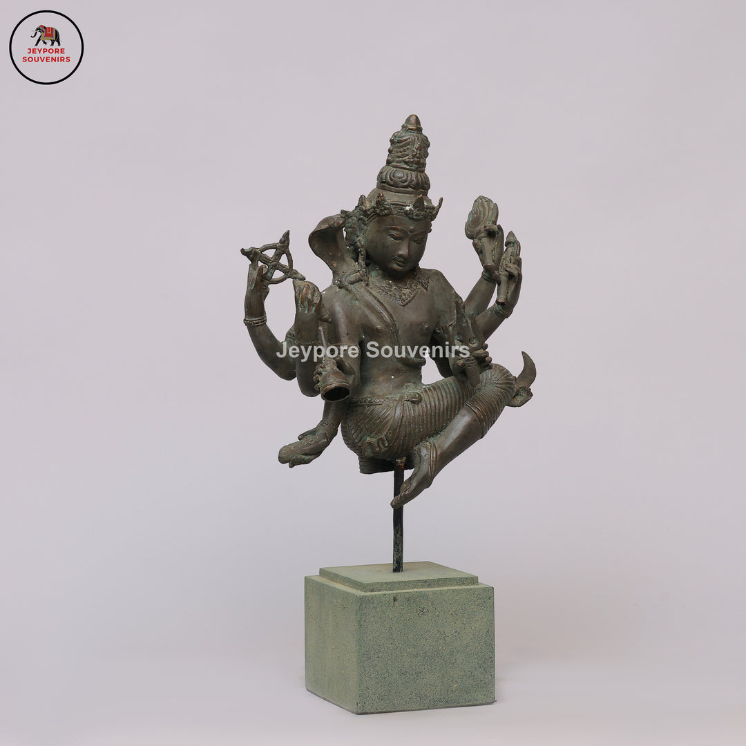 Handcrafted Bronze Dancing Lord Shiva Sculpture on Display Base