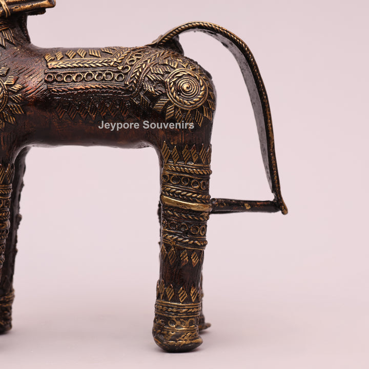 Handcrafted Decorative Horse Brass statue | Dhokra Art
