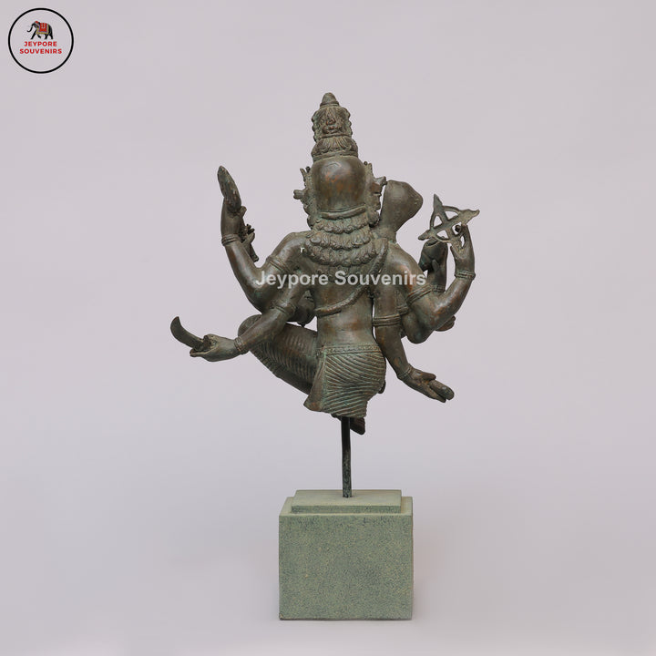 Handcrafted Bronze Dancing Lord Shiva Sculpture on Display Base