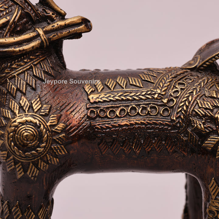 Handcrafted Decorative Horse Brass statue | Dhokra Art