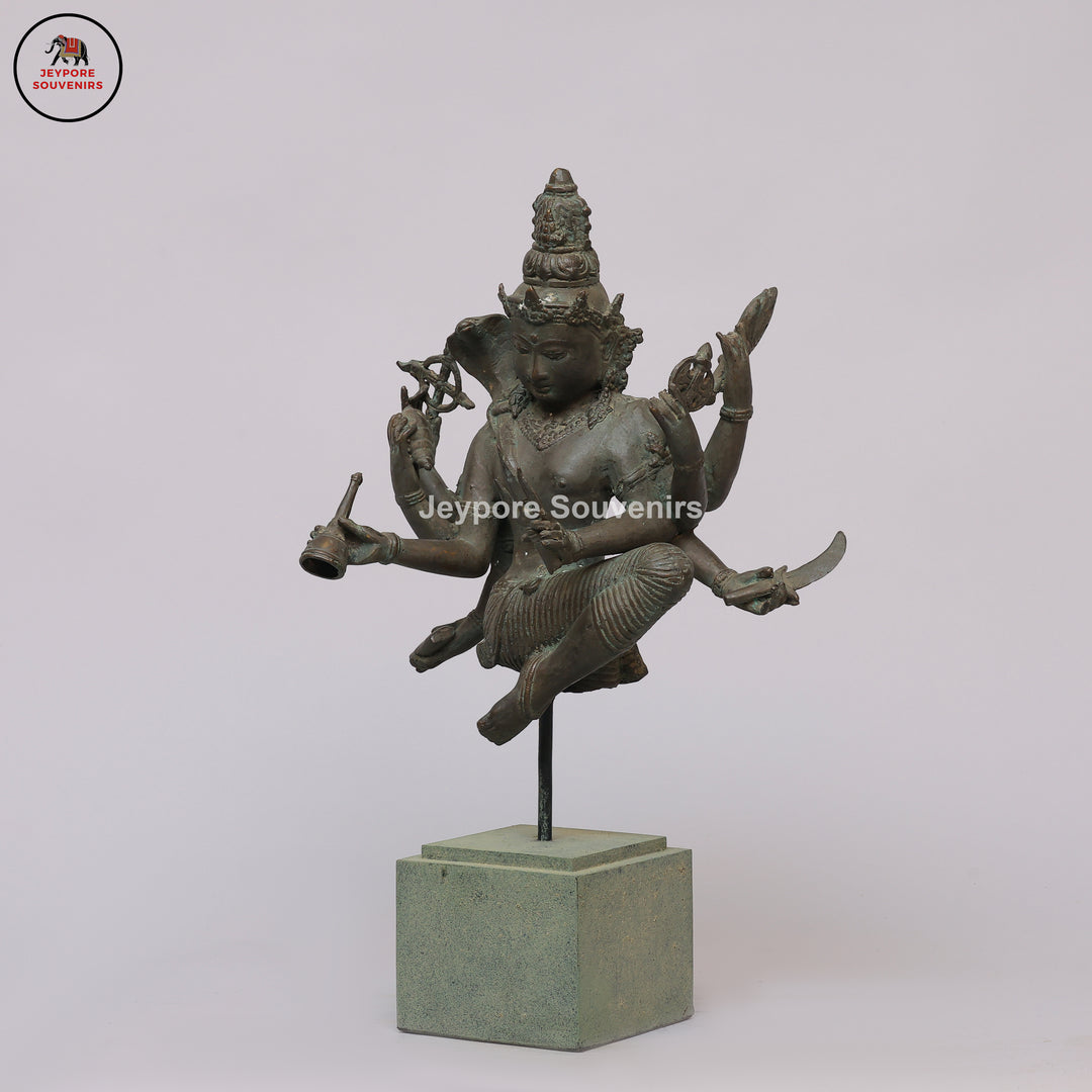 Handcrafted Bronze Dancing Lord Shiva Sculpture on Display Base