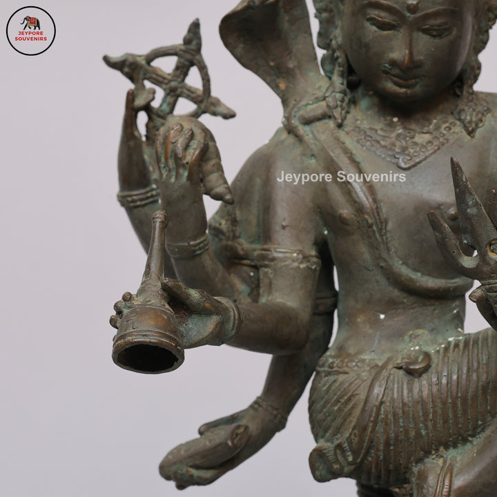 Handcrafted Bronze Dancing Lord Shiva Sculpture on Display Base