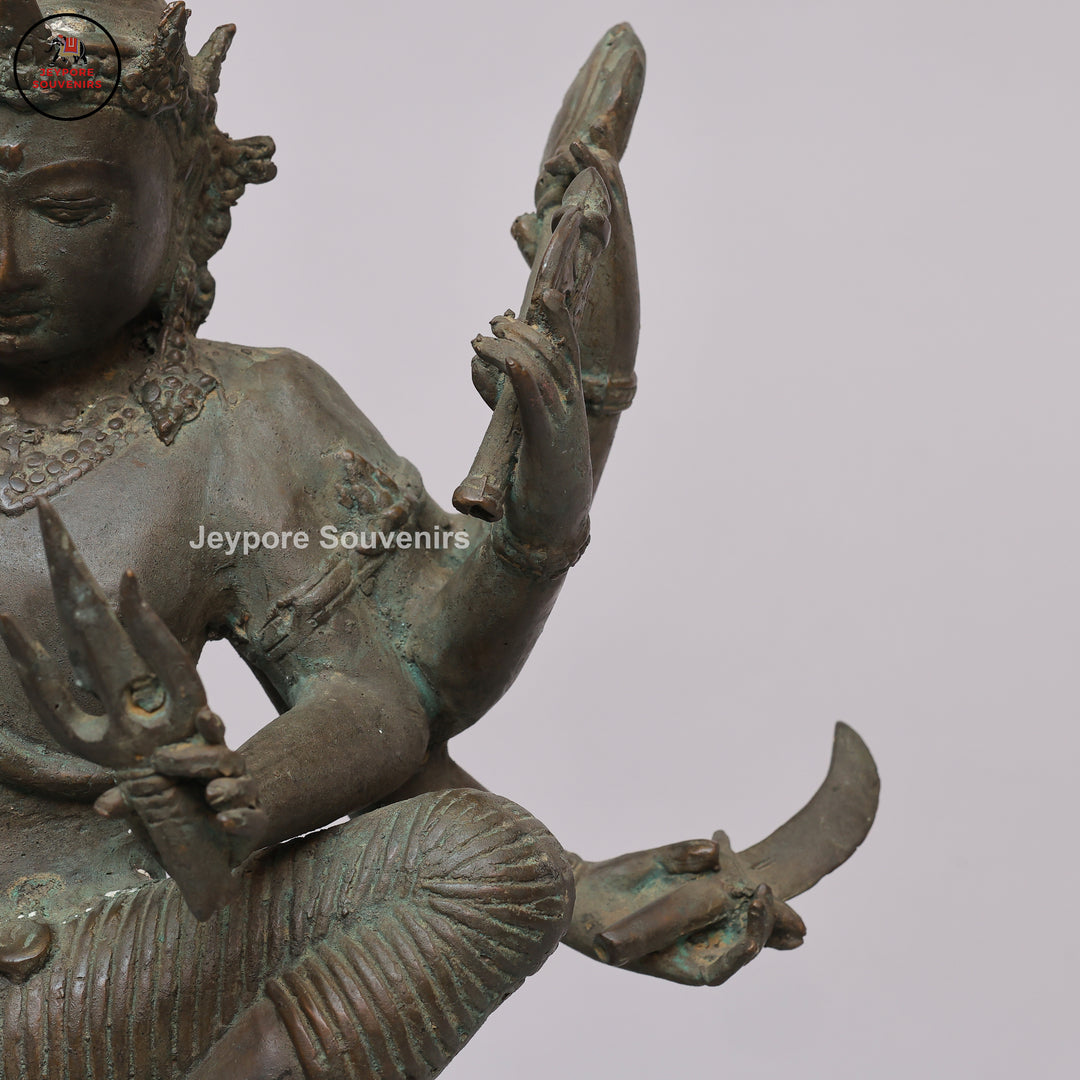 Handcrafted Bronze Dancing Lord Shiva Sculpture on Display Base