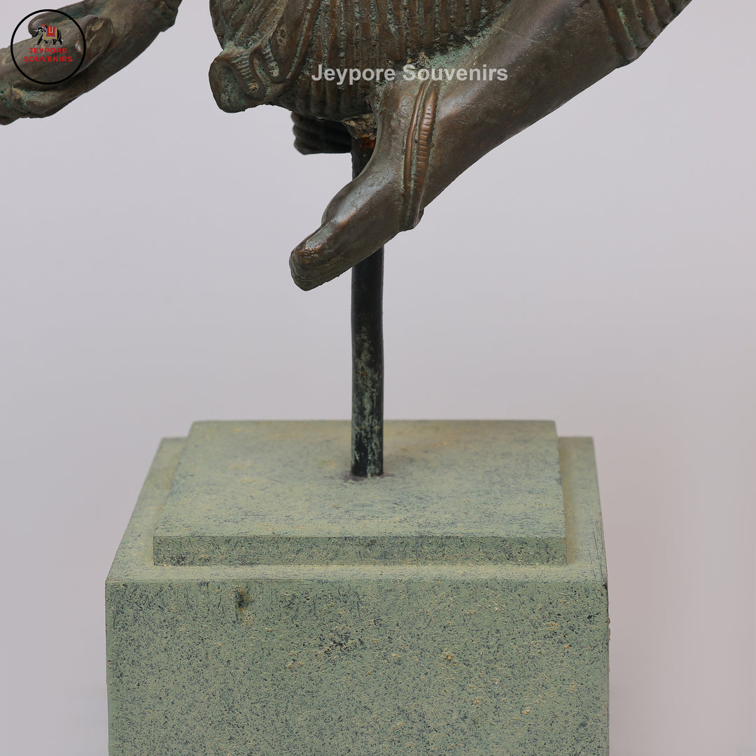 Handcrafted Bronze Dancing Lord Shiva Sculpture on Display Base