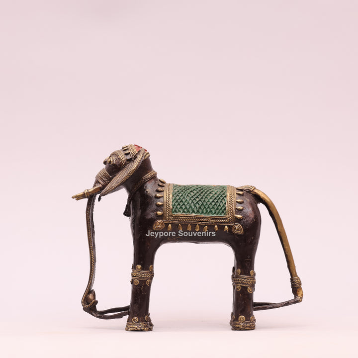 Handcrafted Brass Dhokra Elephant Sculpture