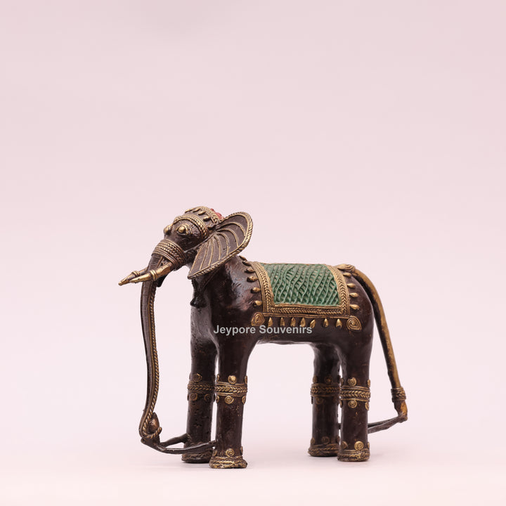 Handcrafted Brass Dhokra Elephant Sculpture