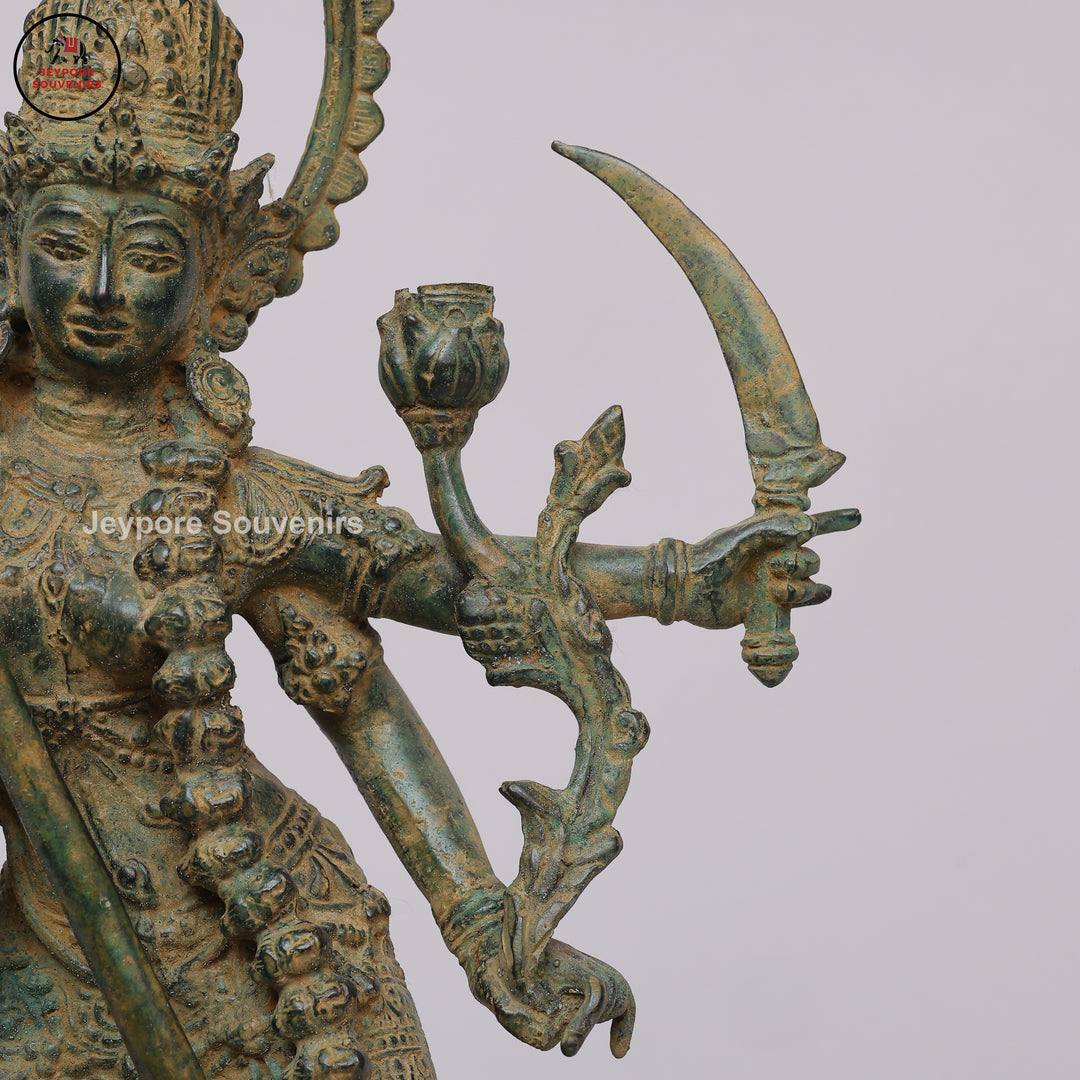 Antique Bronze Four-Armed Dancing Mahakali Sculpture