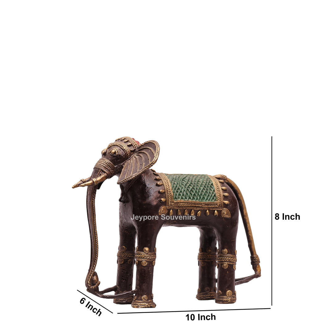 Handcrafted Brass Dhokra Elephant Sculpture
