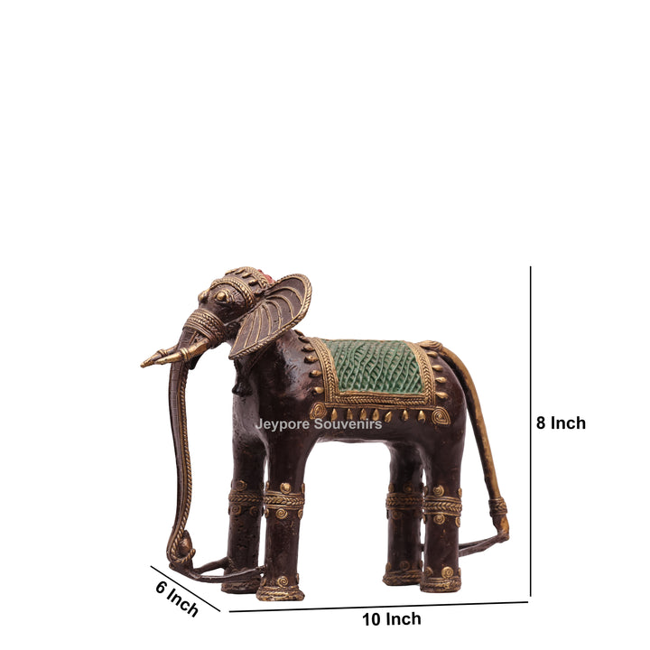 Handcrafted Brass Dhokra Elephant Sculpture