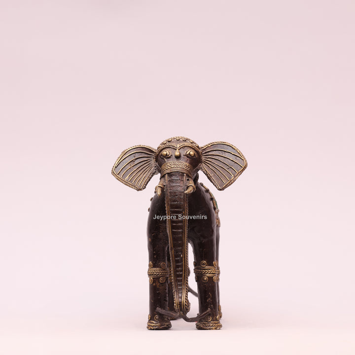 Handcrafted Brass Dhokra Elephant Sculpture